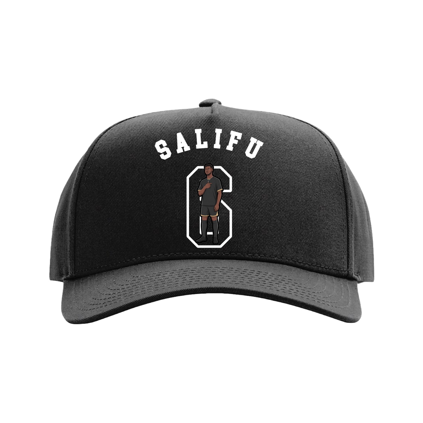 Full Fabric Five-Panel Champ Cap — Shirsey Arch in Black