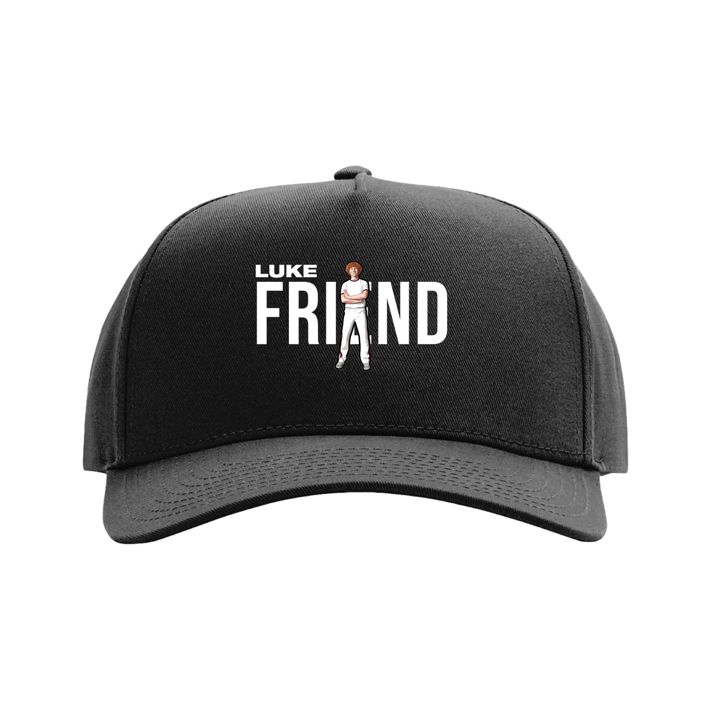 Full Fabric Five-Panel Champ Cap — Player Name in Black