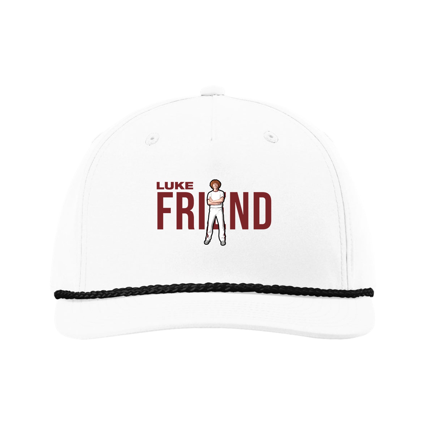 Five-Panel Classic Rope Cap — Player Name in White