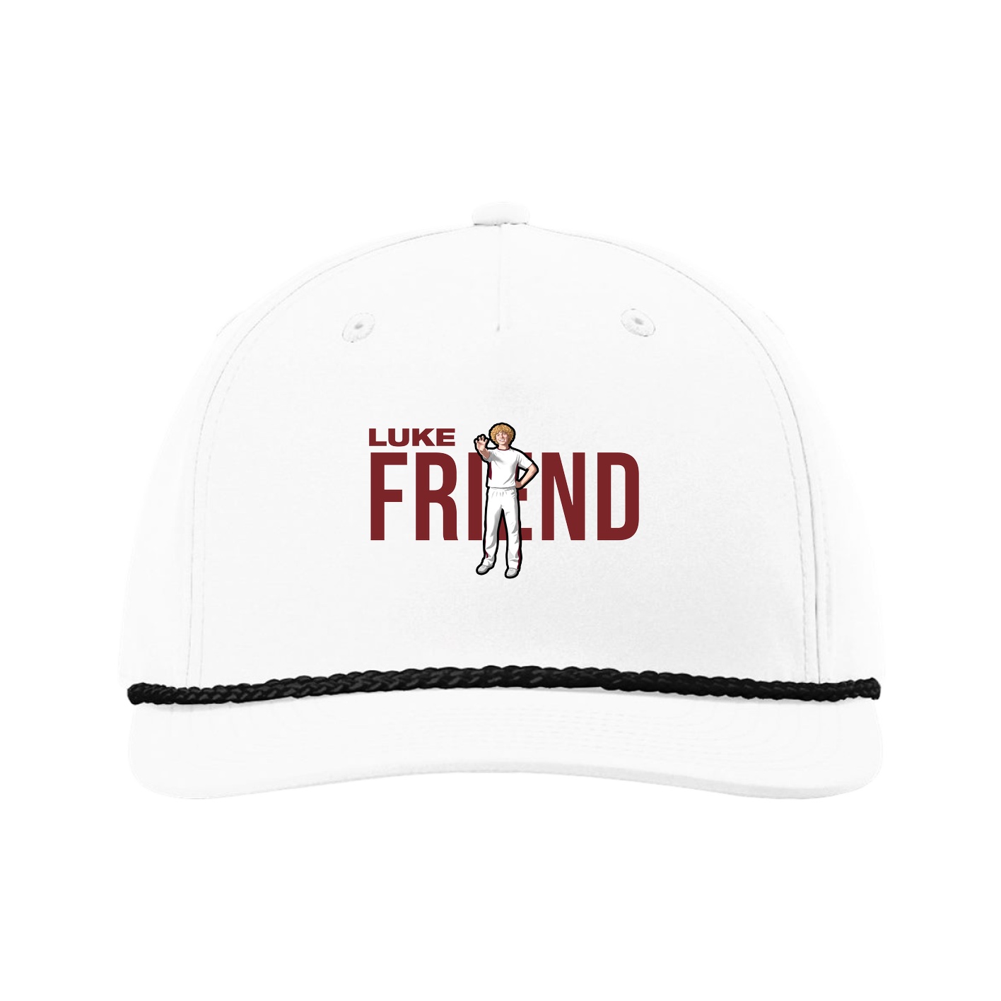 Five-Panel Classic Rope Cap — Player Name in White