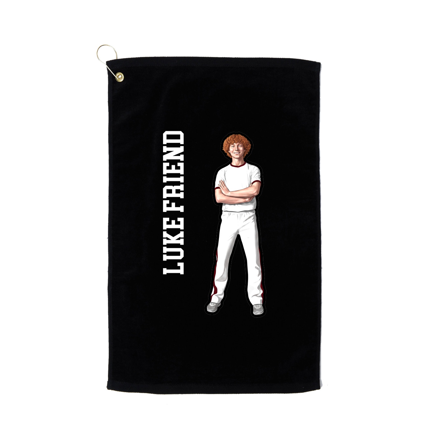 Golf Towel — Name Vertical in Black