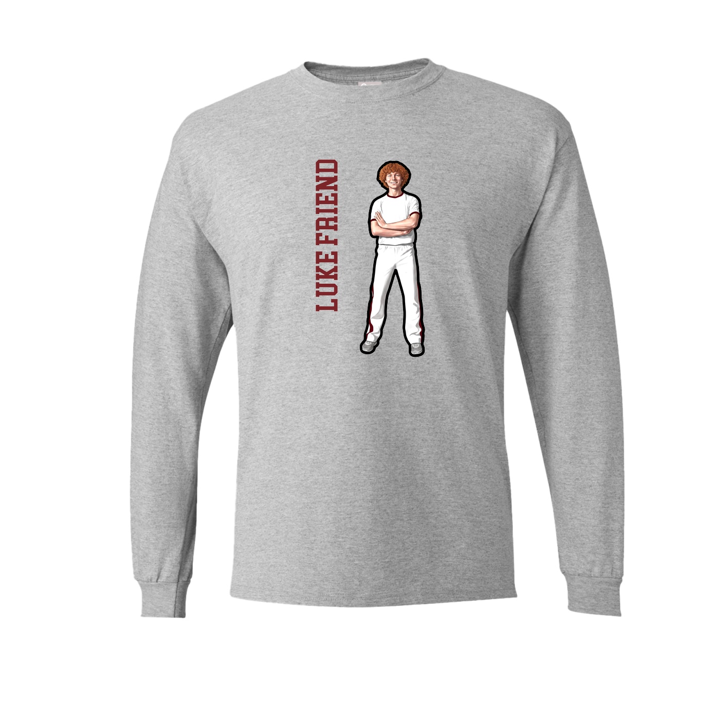 Long Sleeve Tee — Name Vertical in Grey