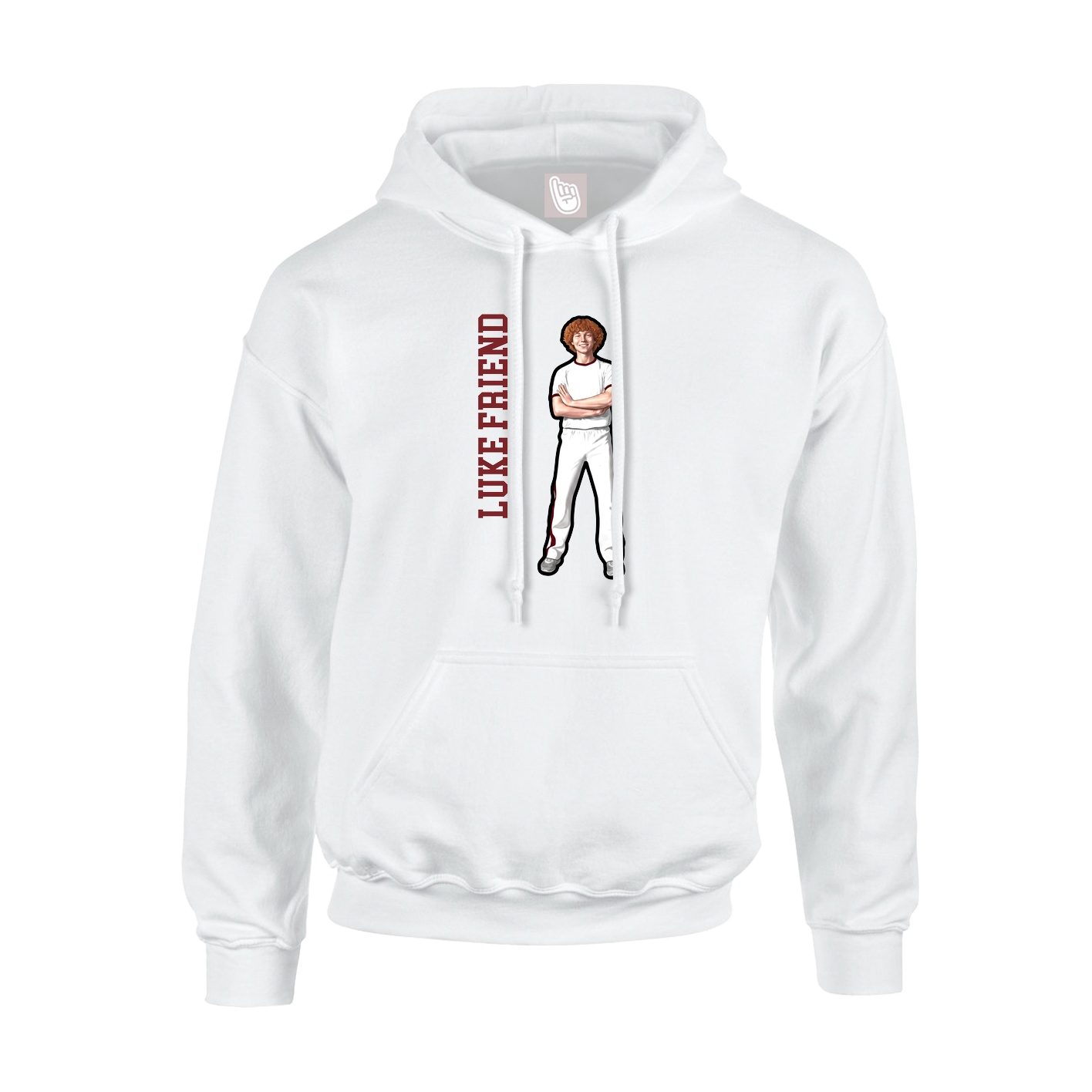 Youth Hoodie — Name Vertical in White