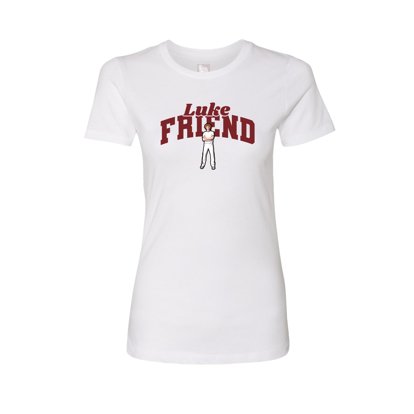 Fitted Women's Tee — Signature Arch in White
