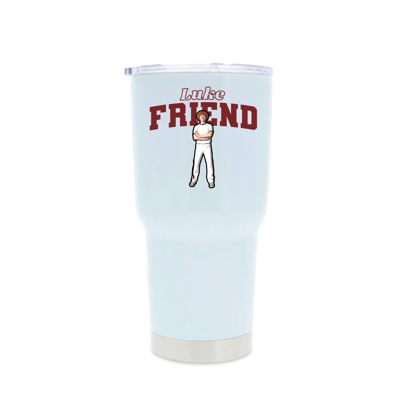 30oz Stainless Steel Tumbler — Name Arch in White
