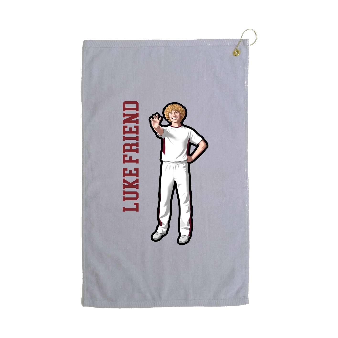 Golf Towel — Name Vertical in Grey