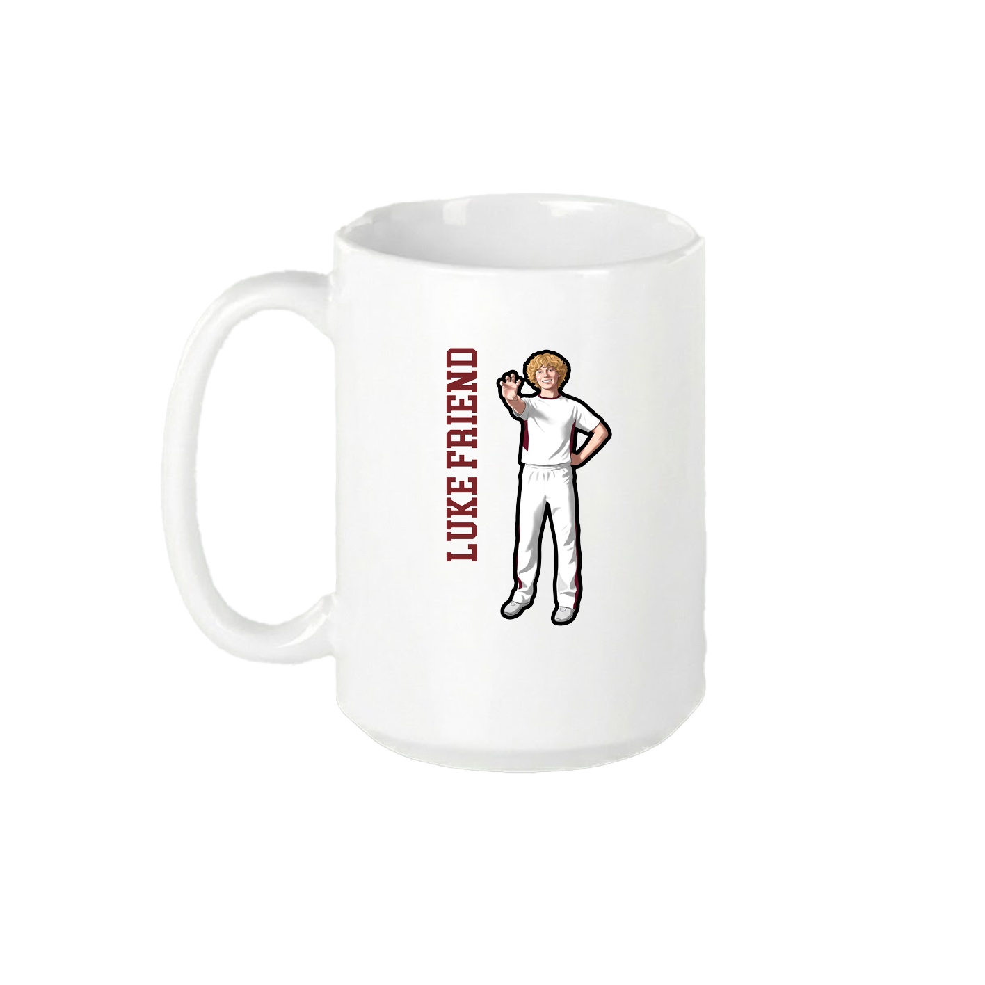 15oz Coffee Mug — Name Vertical in White