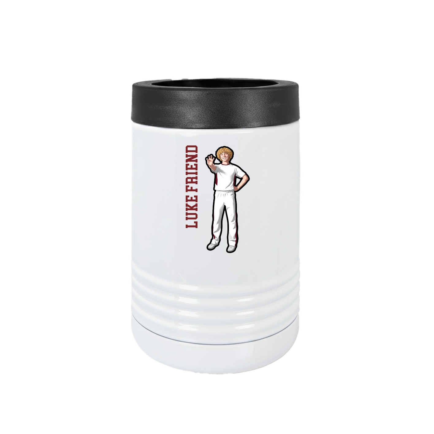 Beverage Holder — Name Vertical in White