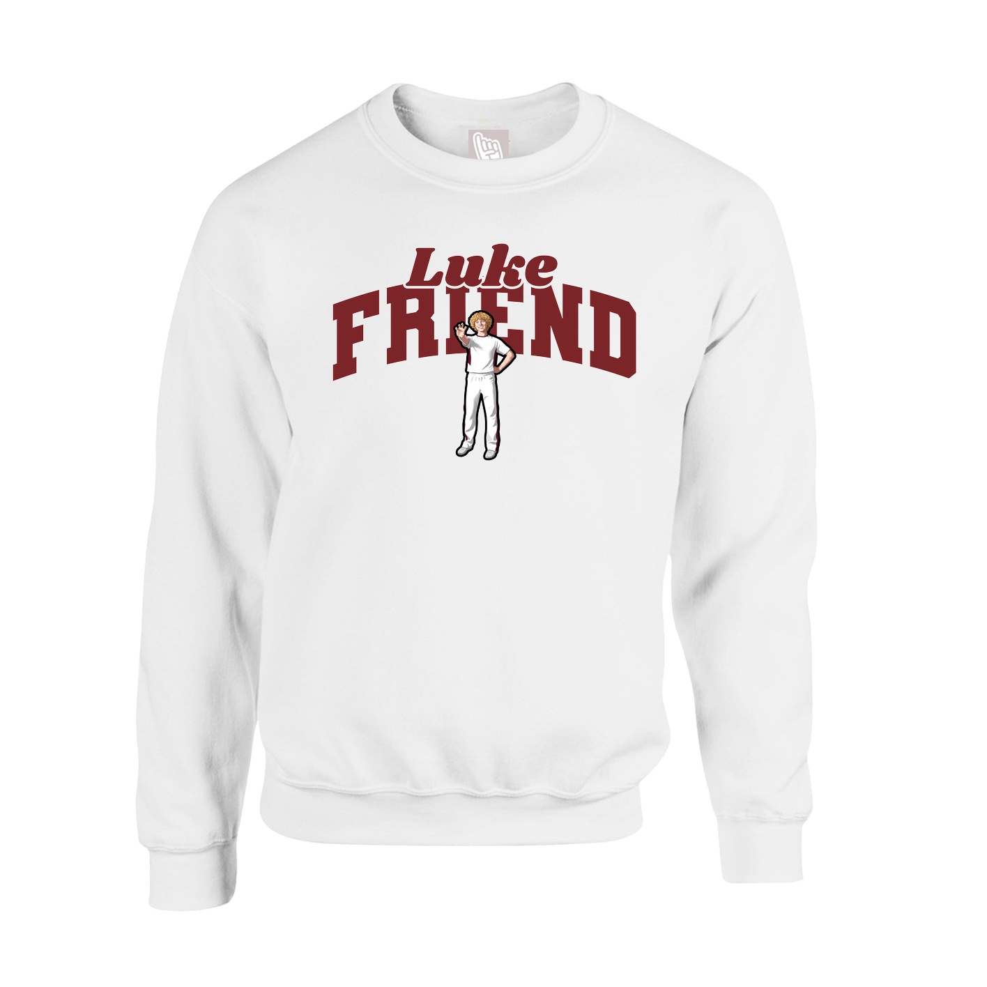 Fleece Crew — Signature Arch in White
