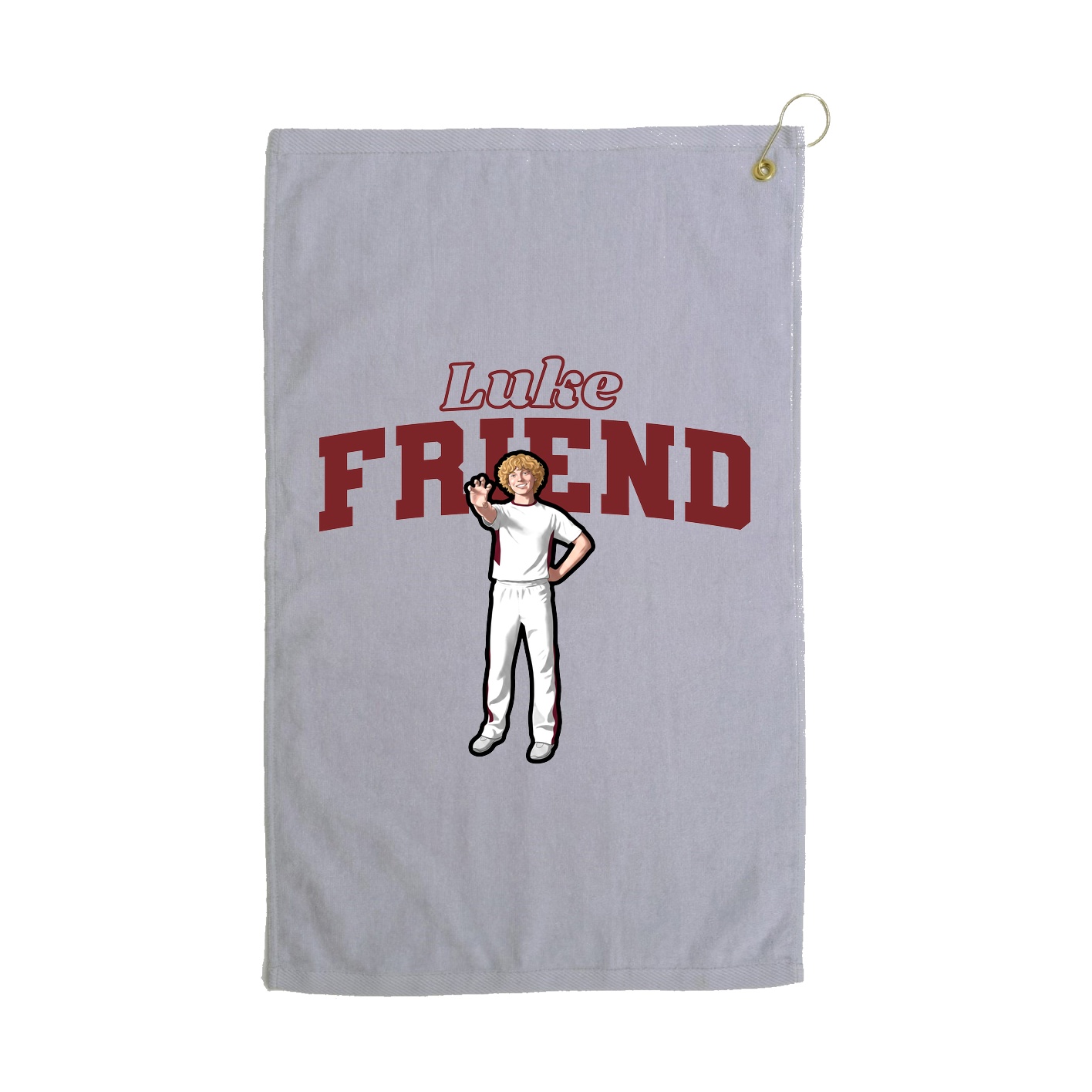Golf Towel — Name Arch in Grey