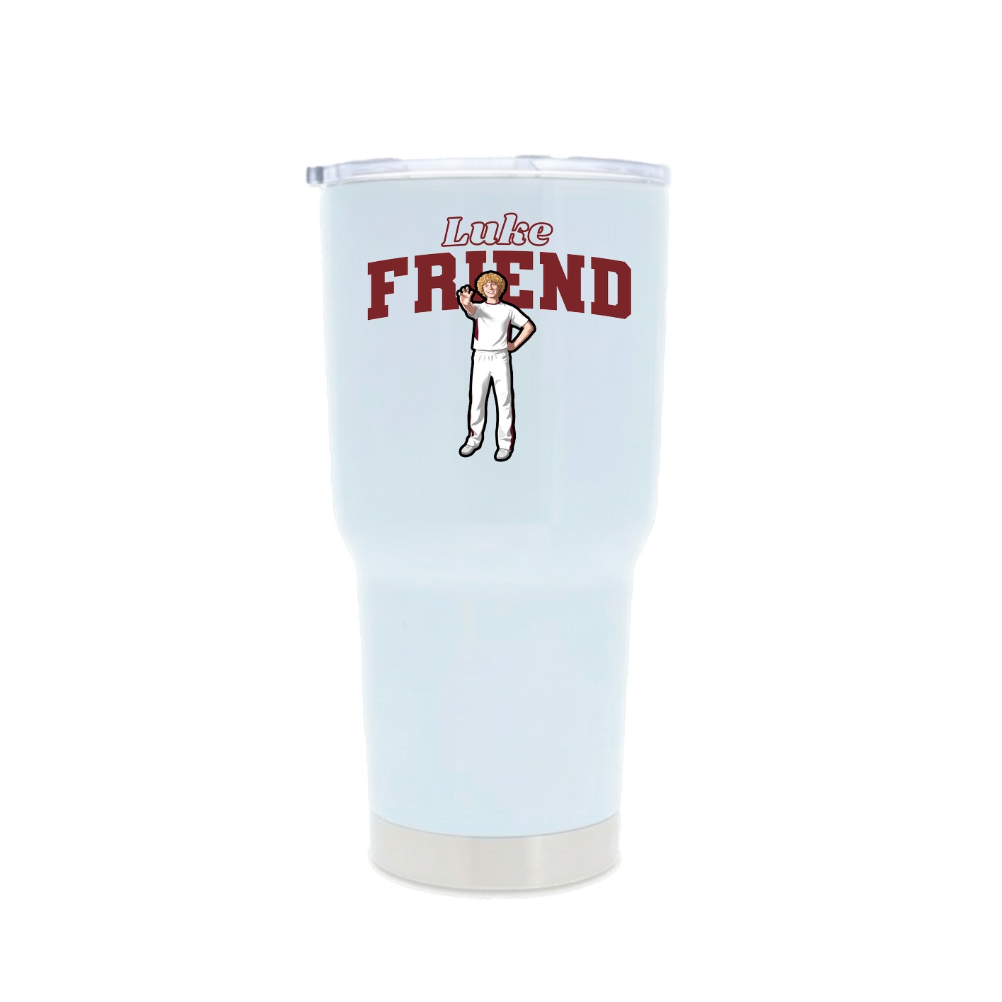 30oz Stainless Steel Tumbler — Name Arch in White