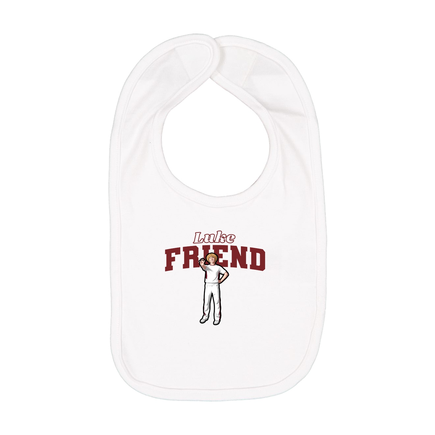 Infant Bib — Name Arch in White