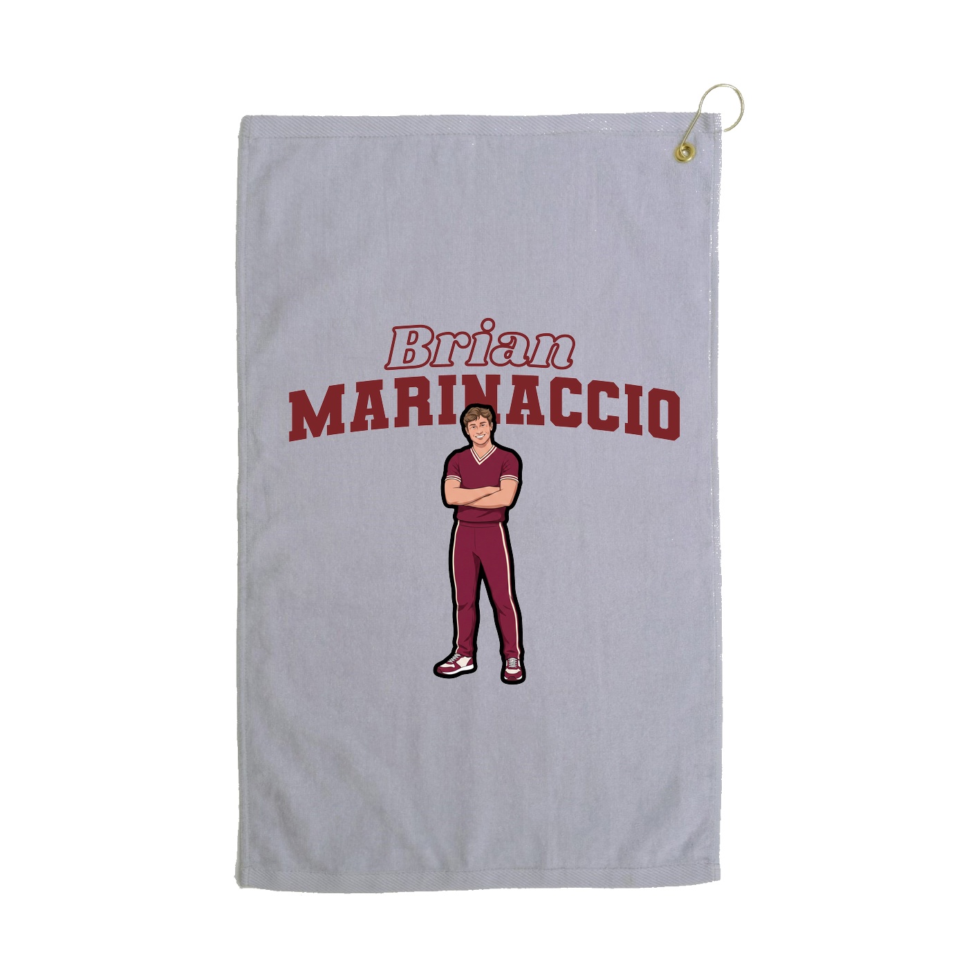 Golf Towel — Name Arch in Grey