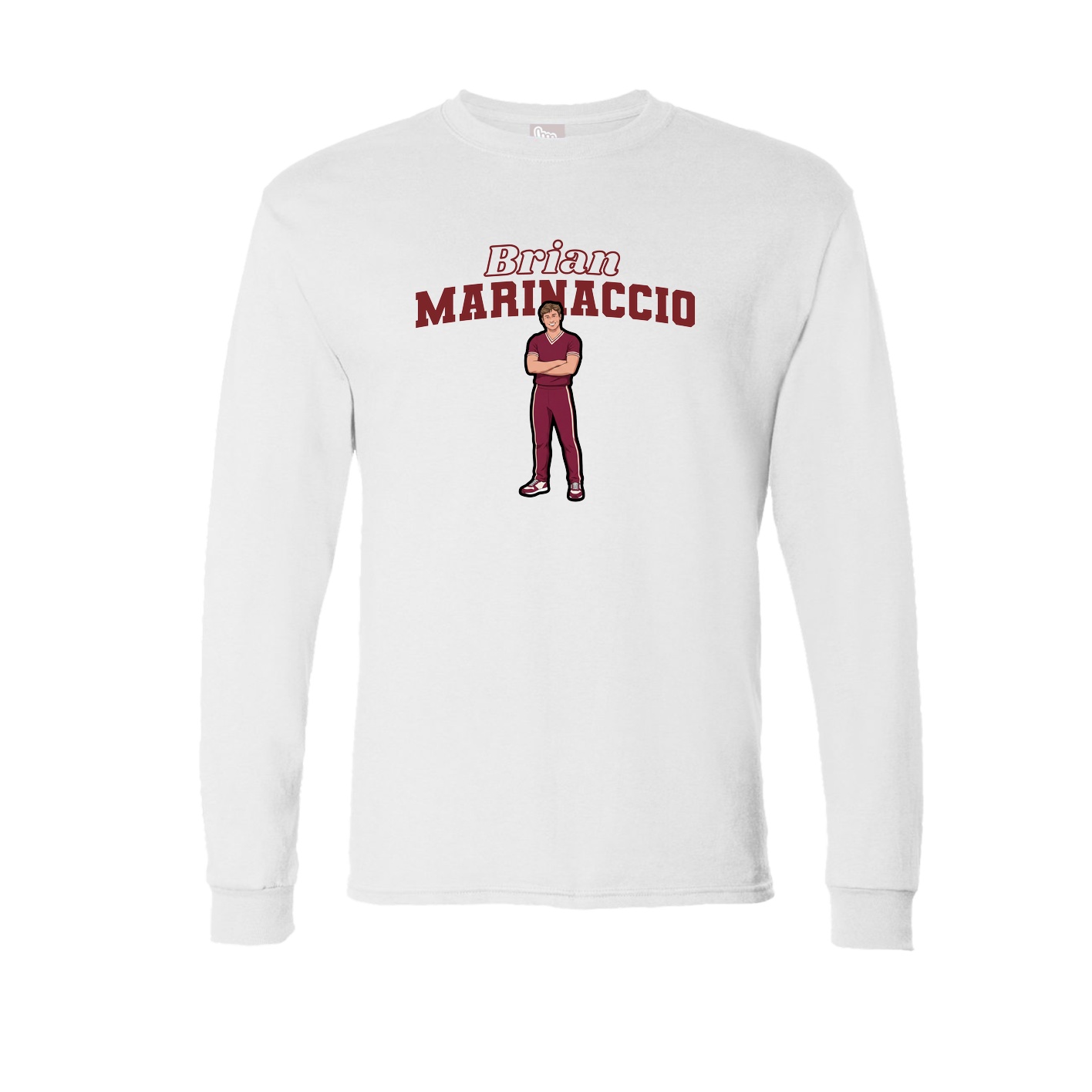 Long Sleeve Tee — Name Arch in White
