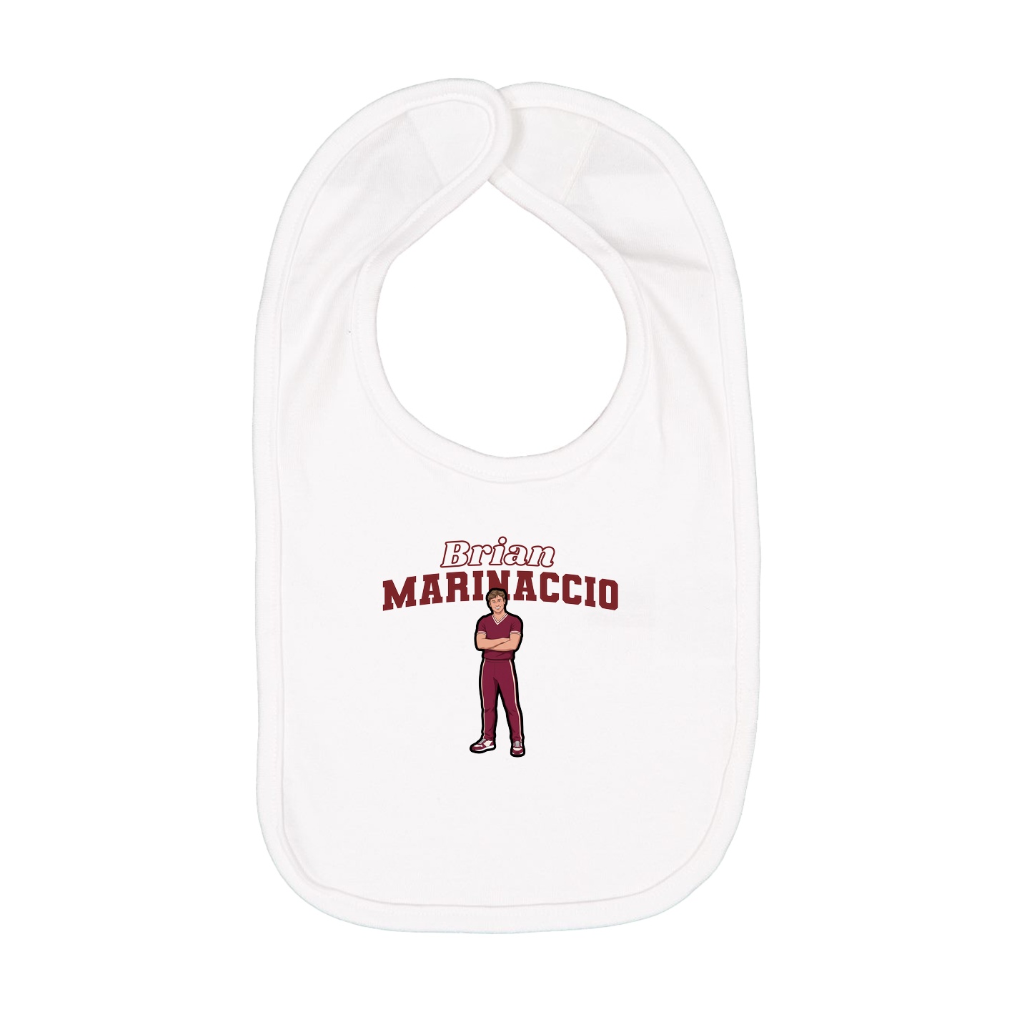 Infant Bib — Name Arch in White