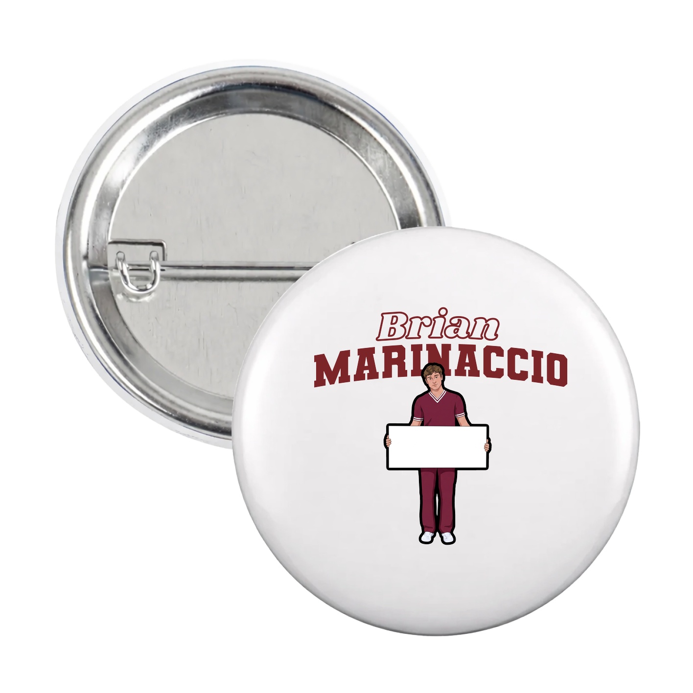 Game Day Button — Name Arch in White