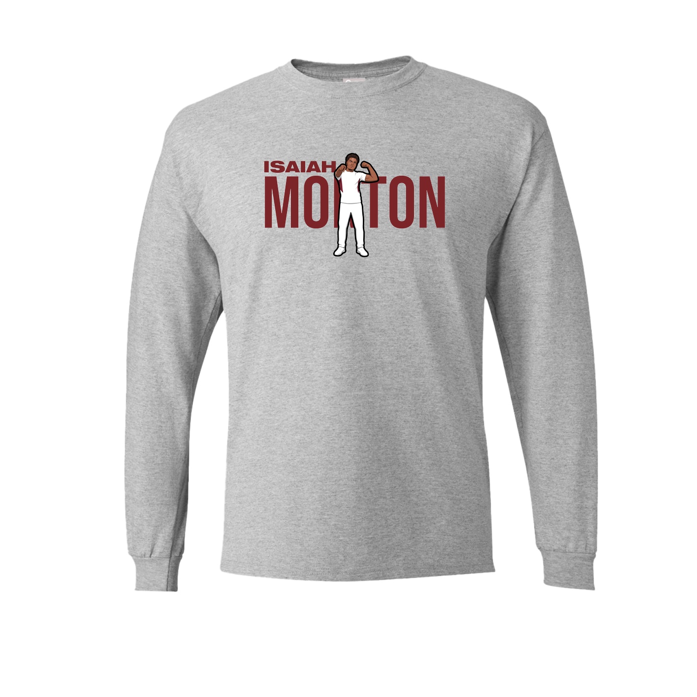 Long Sleeve Tee — Player Name in Grey