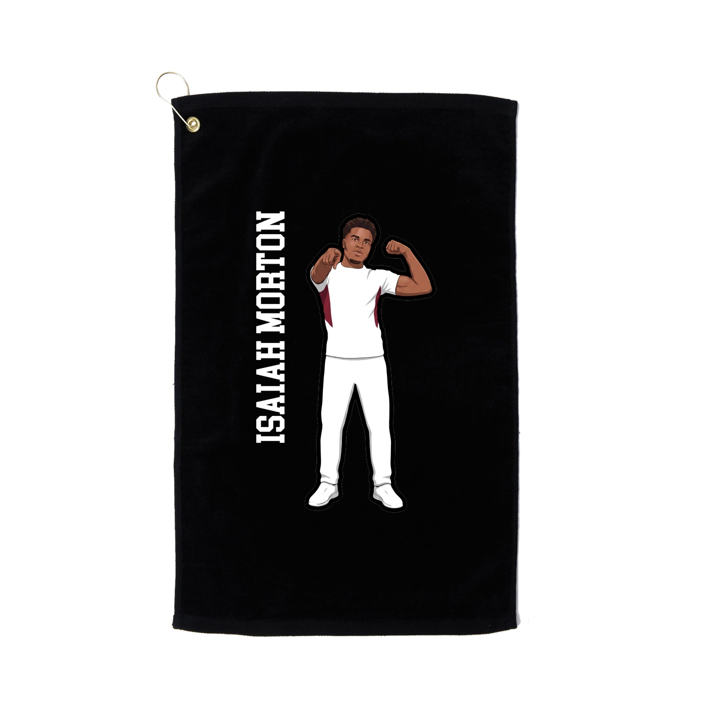 Golf Towel — Name Vertical in Black
