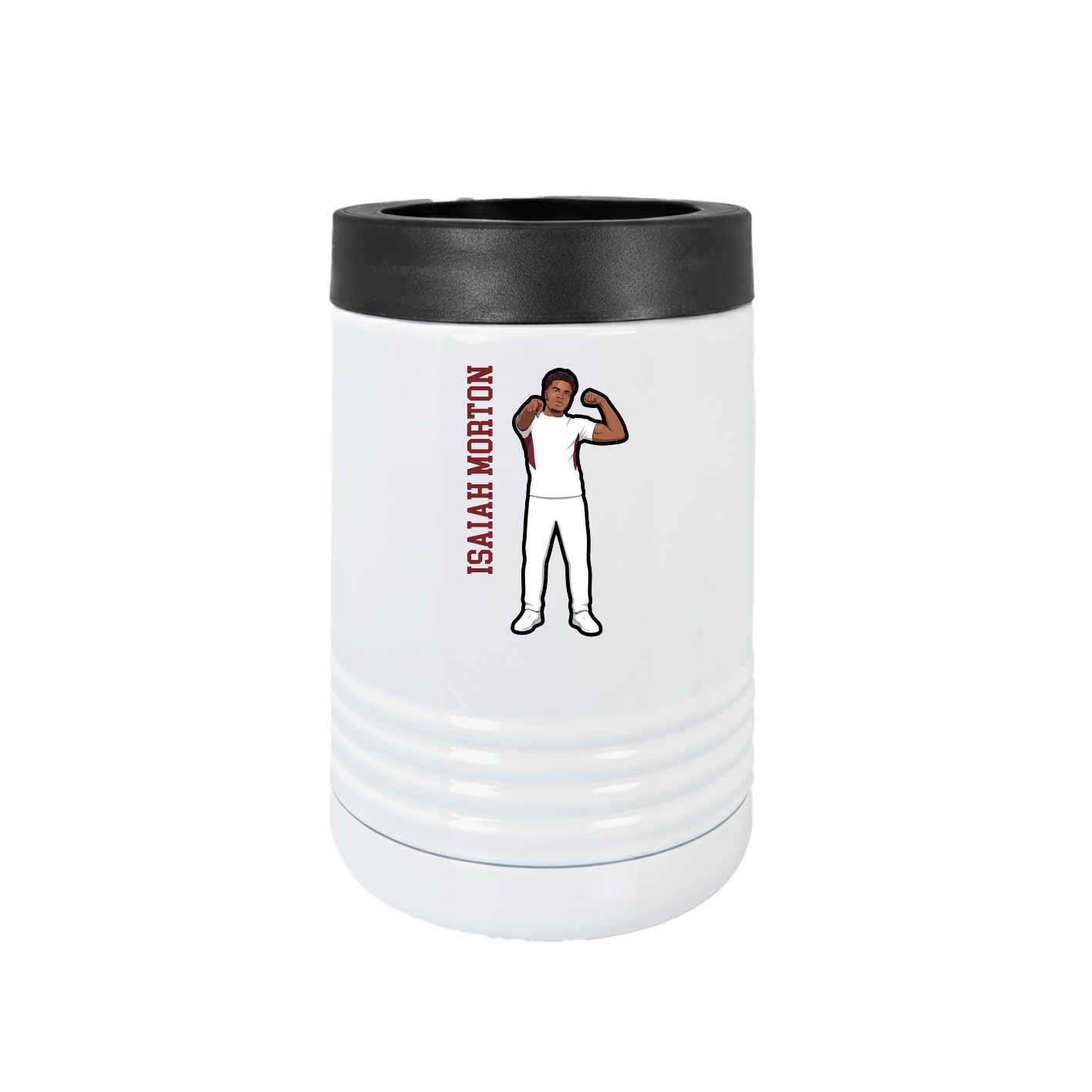 Beverage Holder — Name Vertical in White