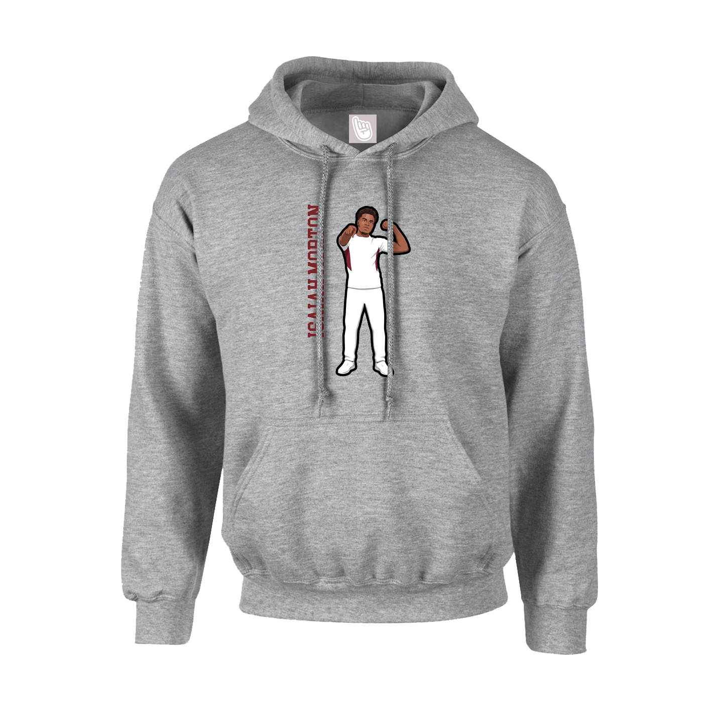 Youth Hoodie — Name Vertical in Grey