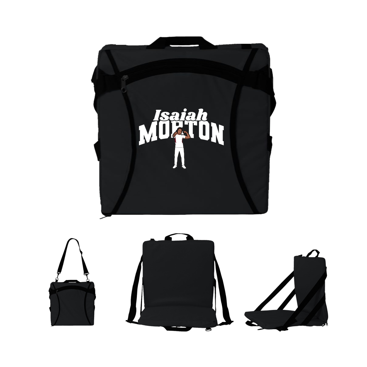 Folding Stadium Seat — Signature Arch in Black