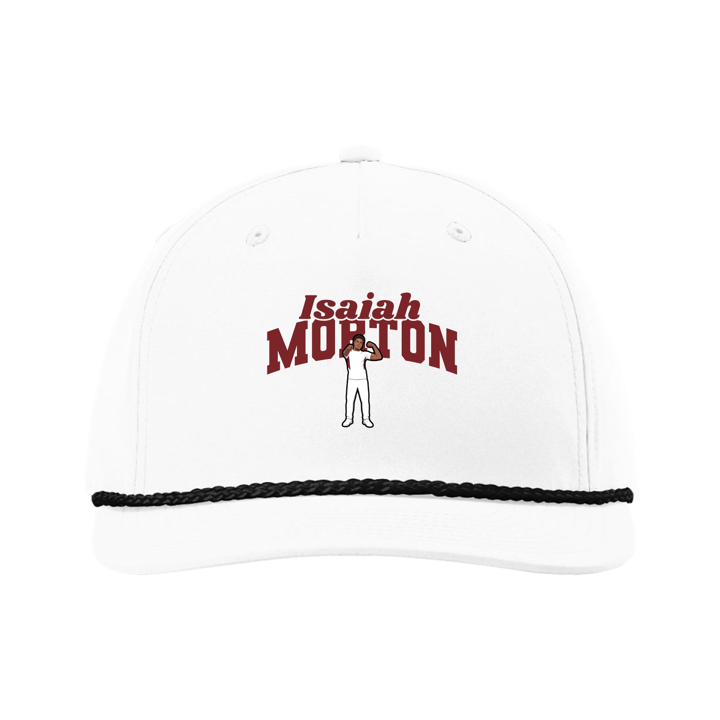 Five-Panel Classic Rope Cap — Signature Arch in White