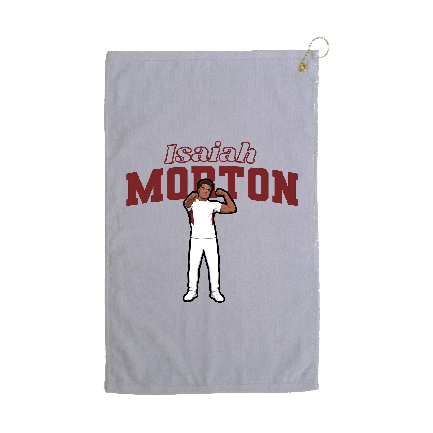 Golf Towel — Name Arch in Grey