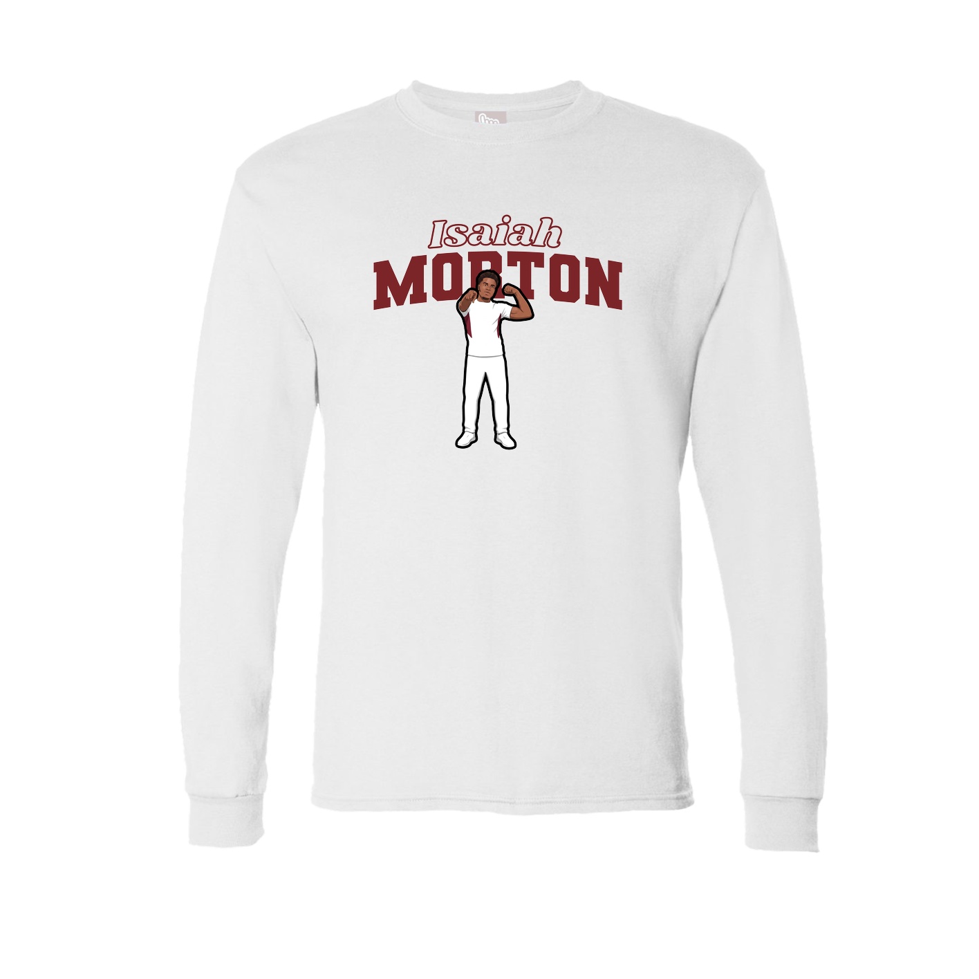 Long Sleeve Tee — Name Arch in White