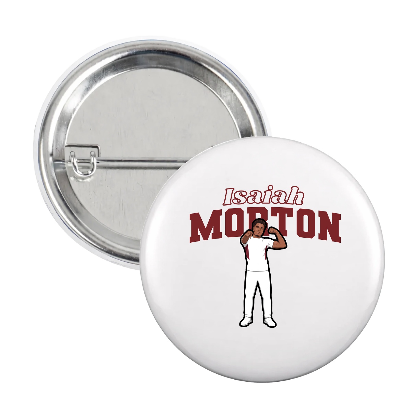 Game Day Button — Name Arch in White