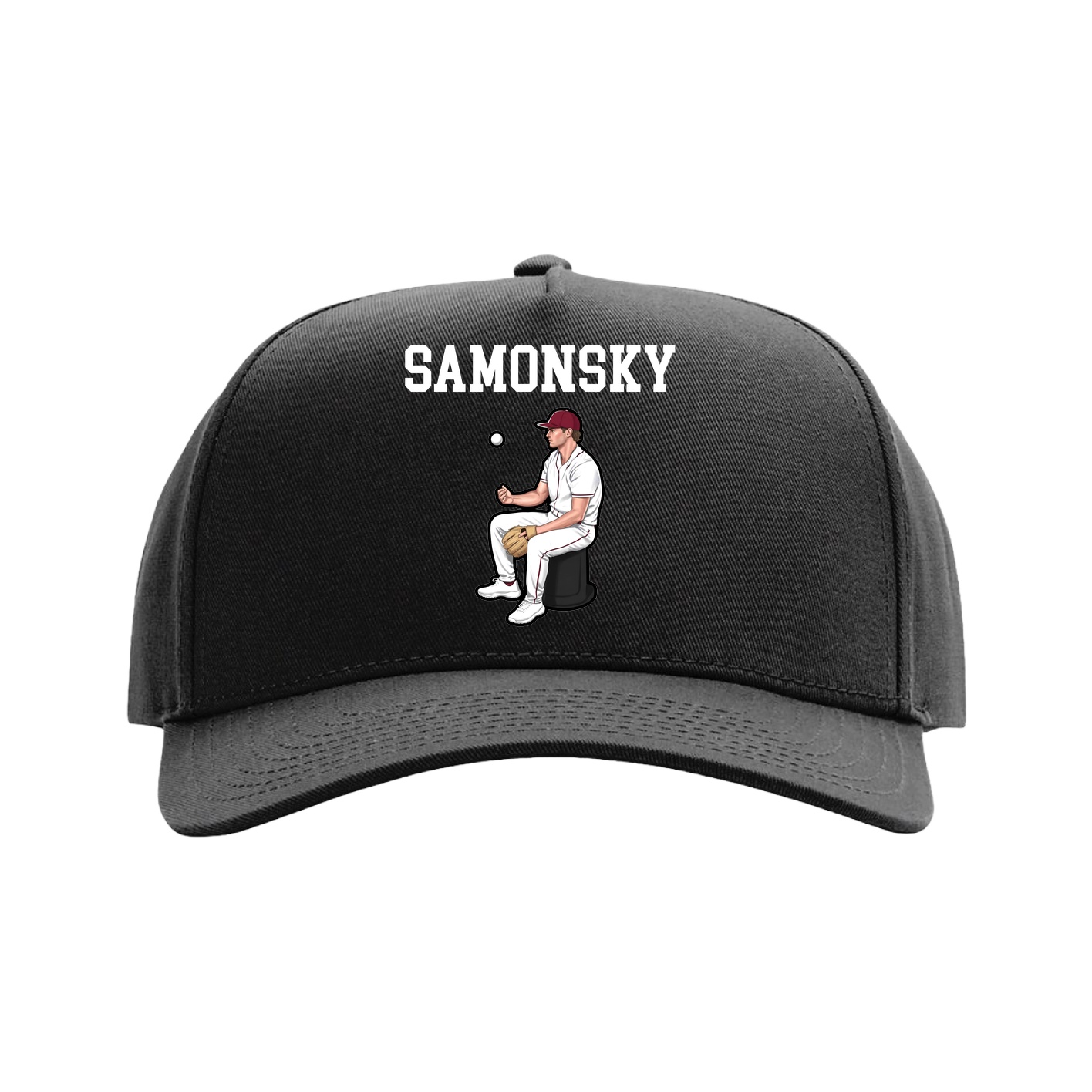 Full Fabric Five-Panel Champ Cap — Shirsey in Black