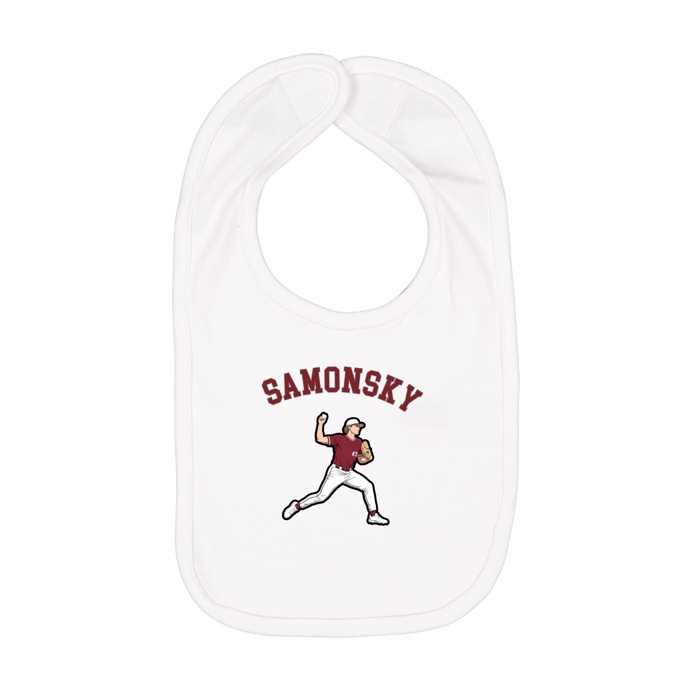 Infant Bib — Shirsey Arch in White