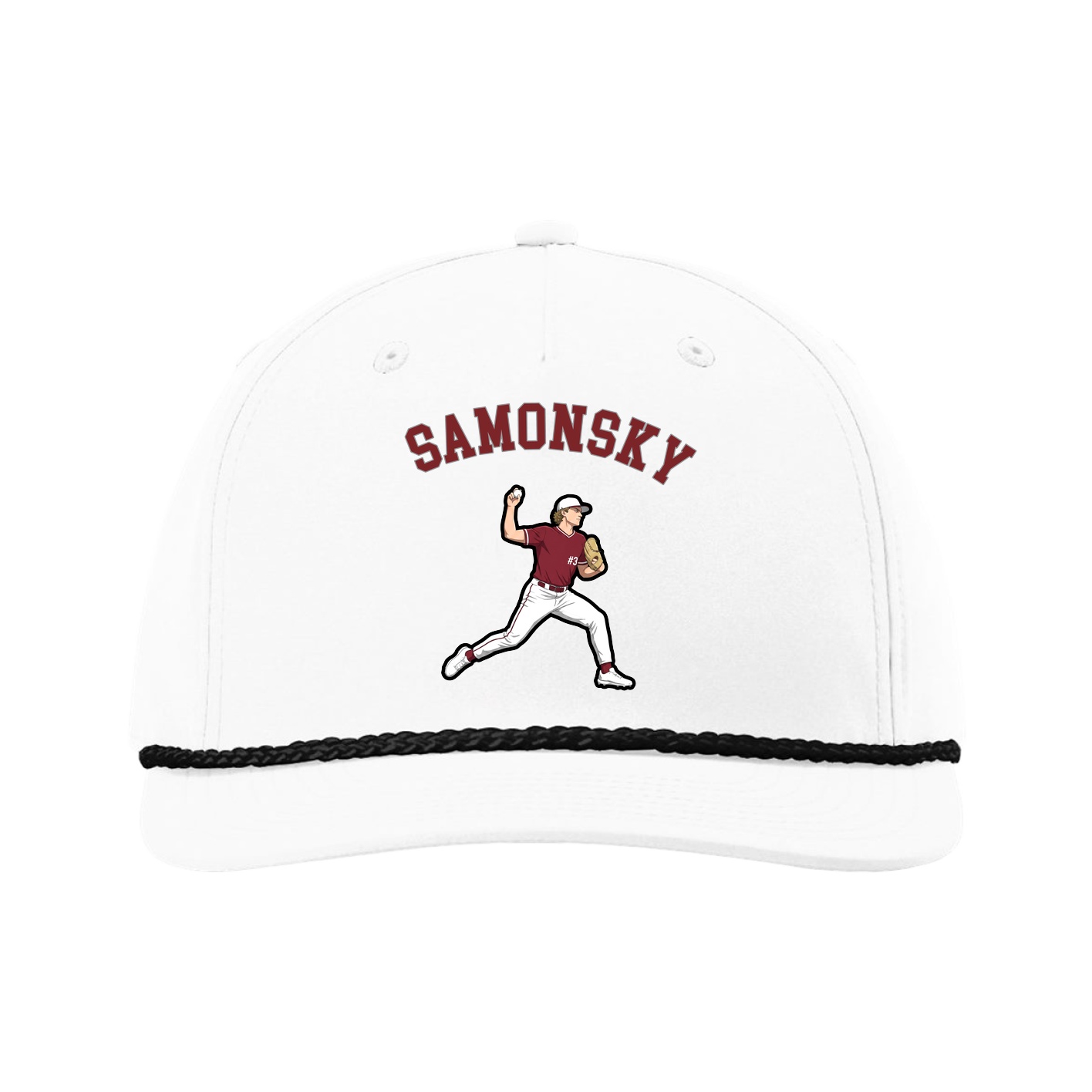 Five-Panel Classic Rope Cap — Shirsey Arch in White
