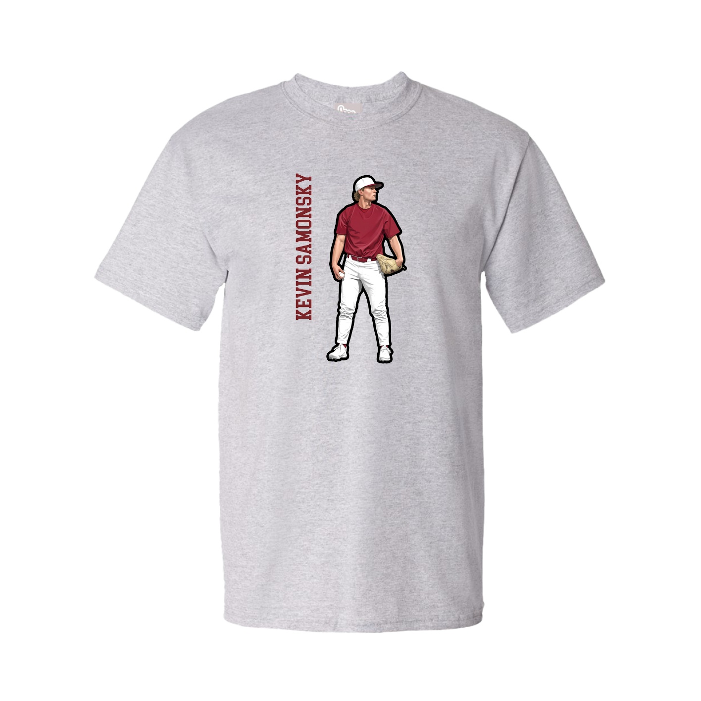 Tee — Name Vertical in Grey