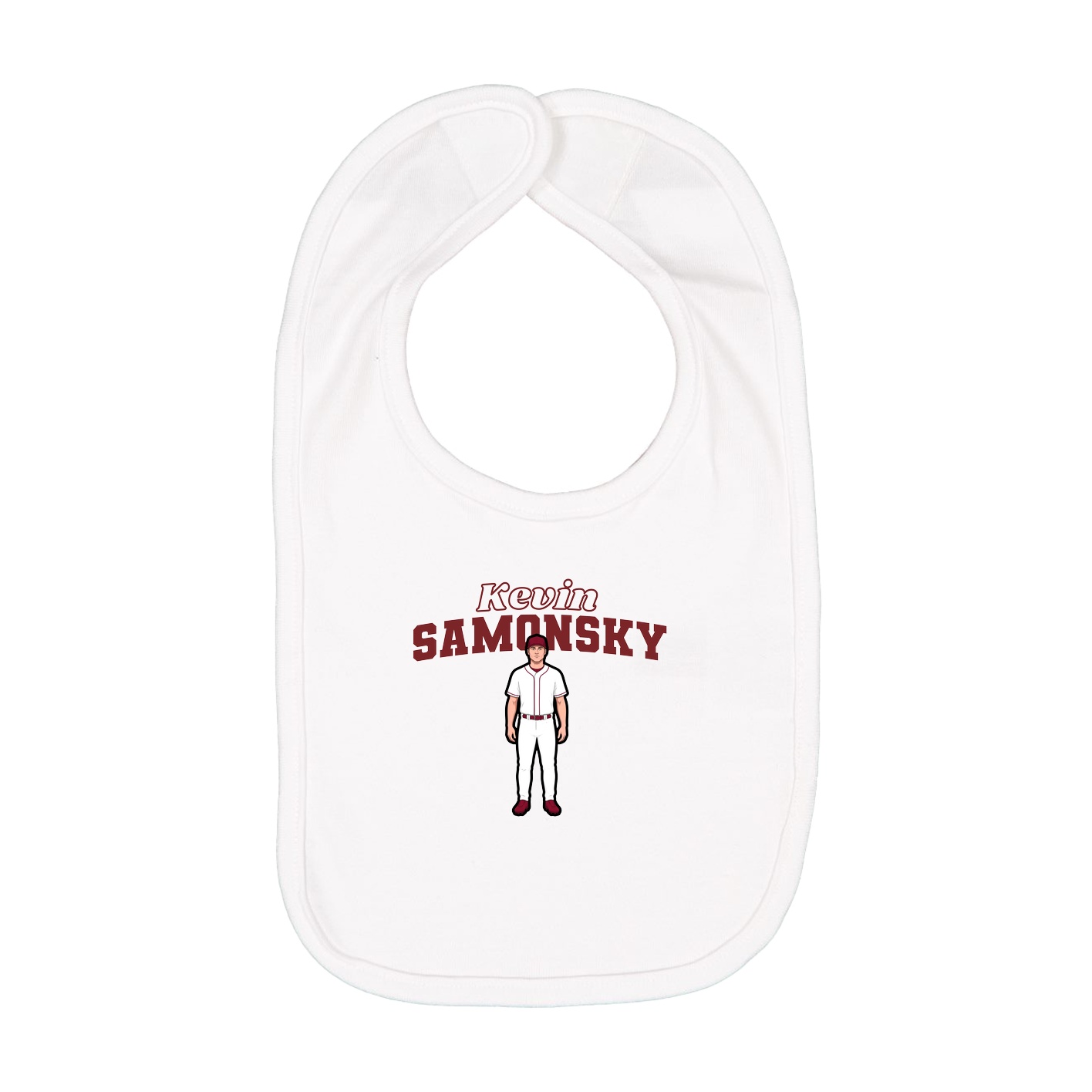 Infant Bib — Name Arch in White