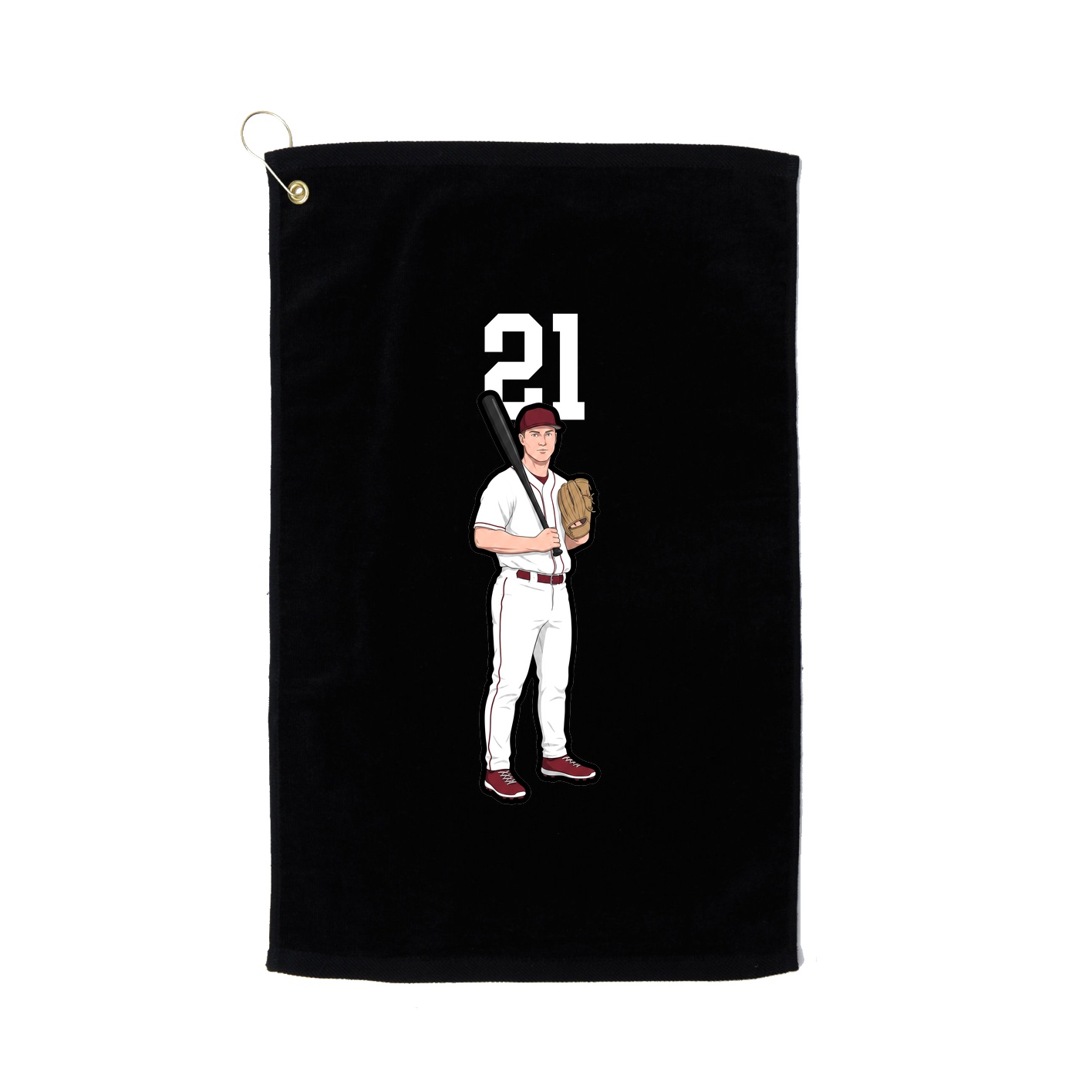 Golf Towel — Number Top in Black