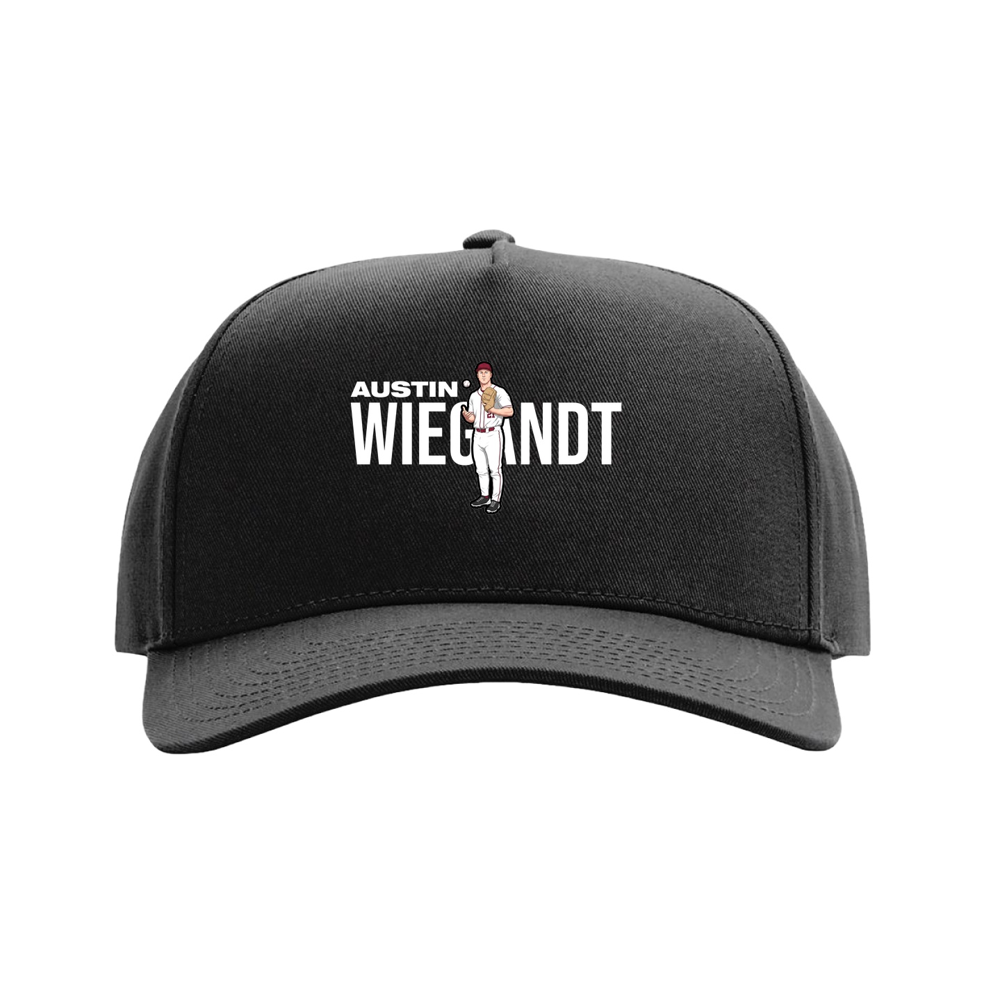 Full Fabric Five-Panel Champ Cap — Player Name in Black