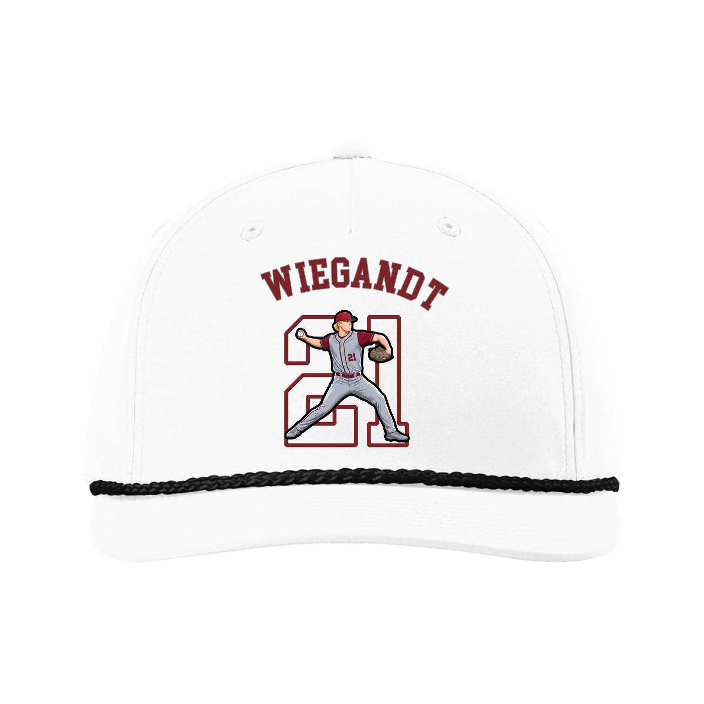 Five-Panel Classic Rope Cap — Shirsey Arch in White