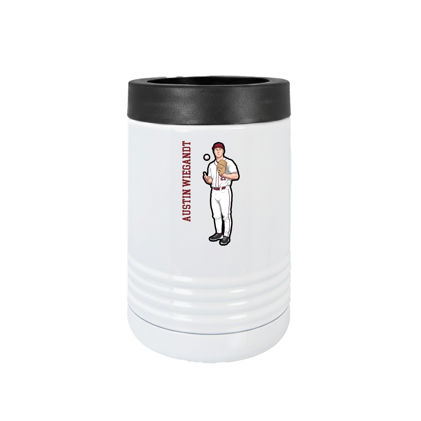 Beverage Holder — Name Vertical in White