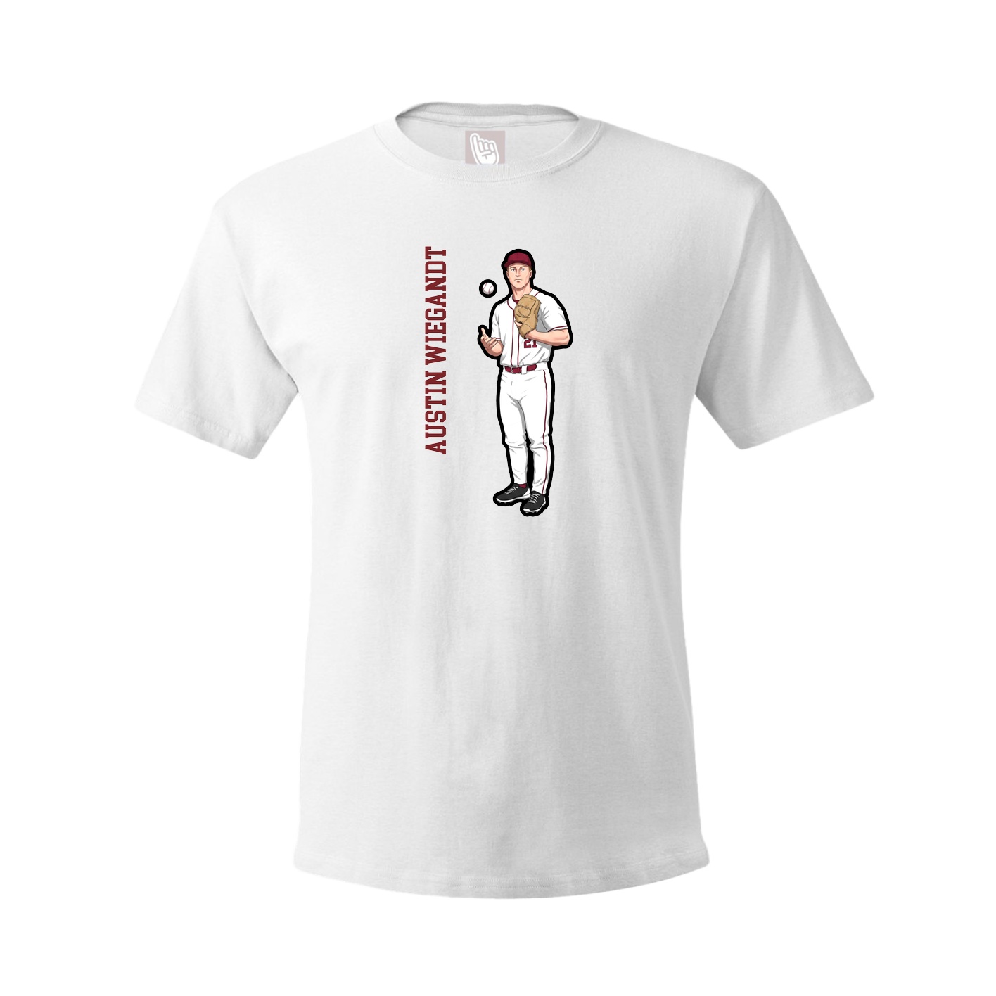 Youth Tee — Name Vertical in White
