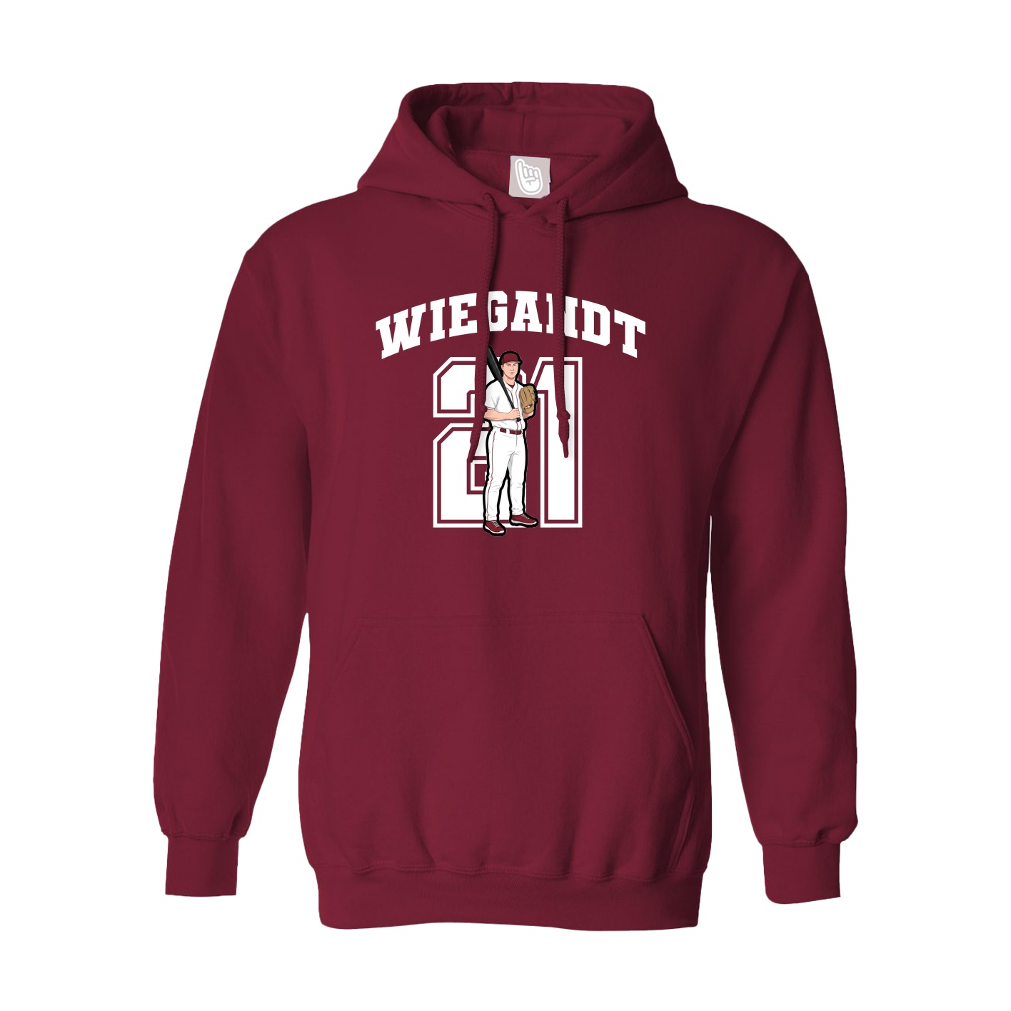 Hoodie — Number in Cardinal