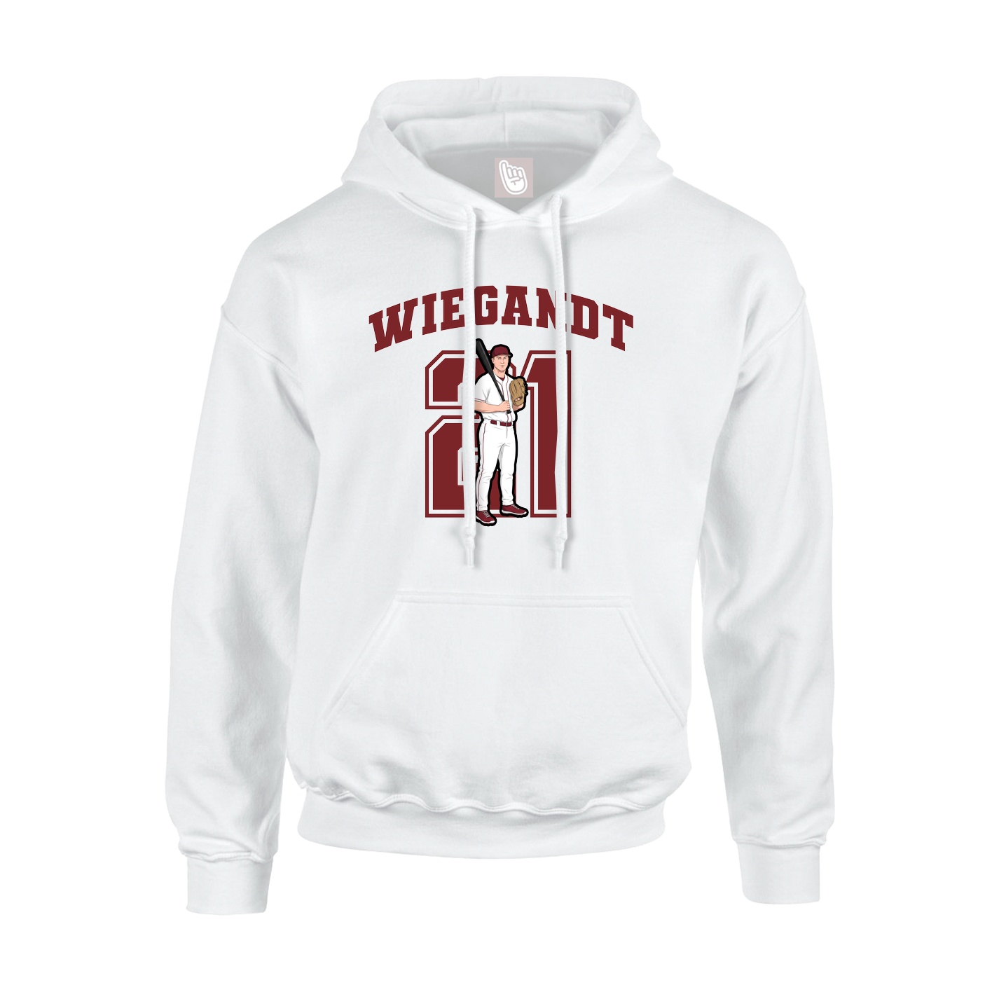 Youth Hoodie — Number in White