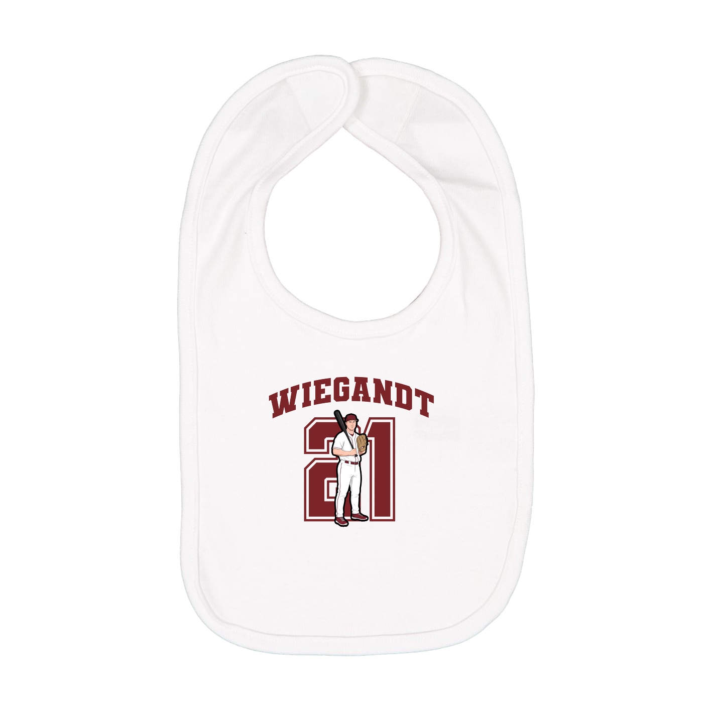 Infant Bib — Number in White