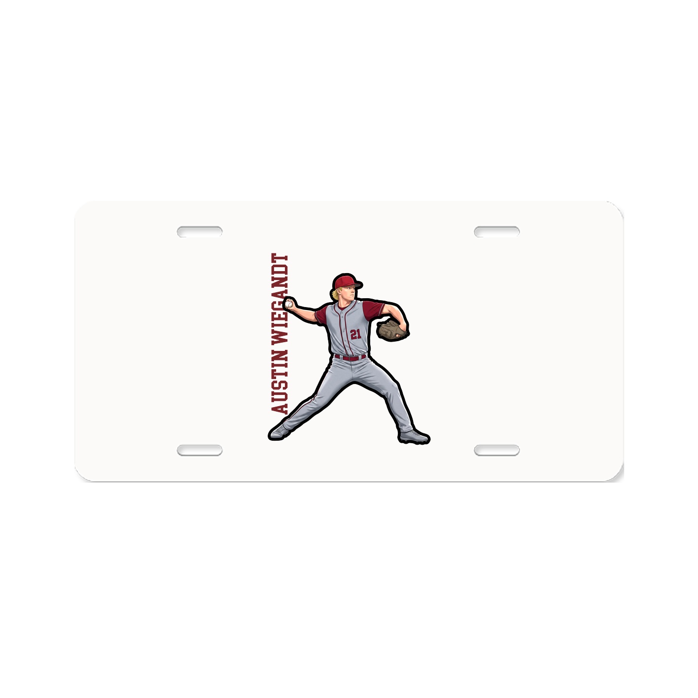 License Plate — Name Vertical in Classic