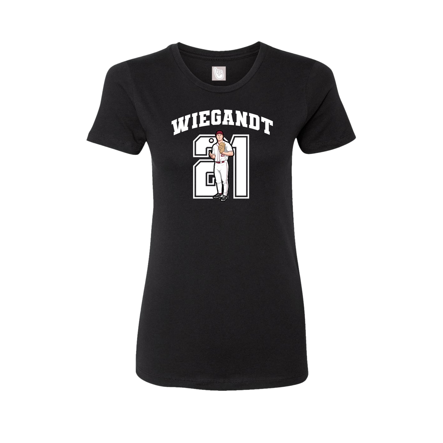 Fitted Women's Tee — Number in Black