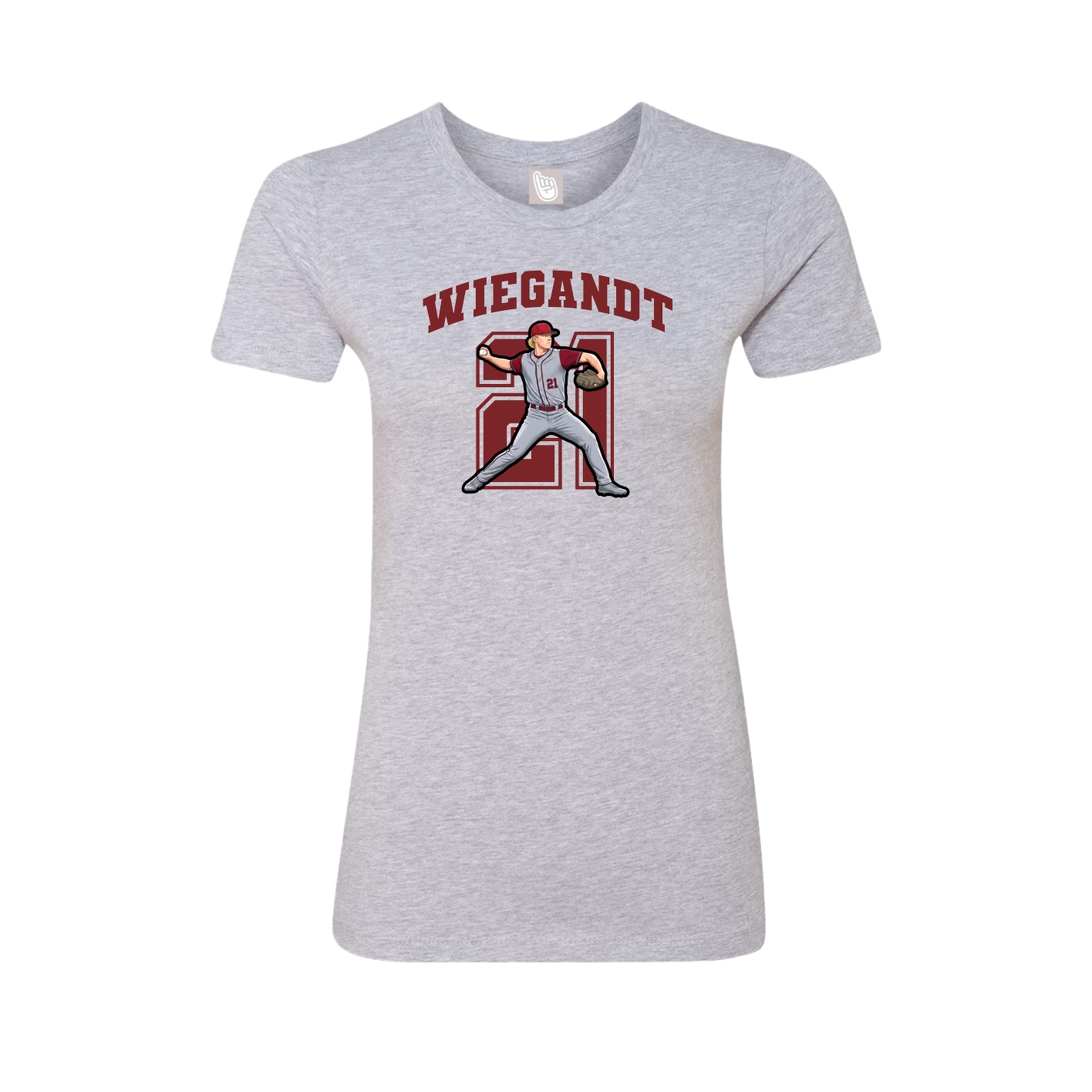 Fitted Women's Tee — Number in Grey