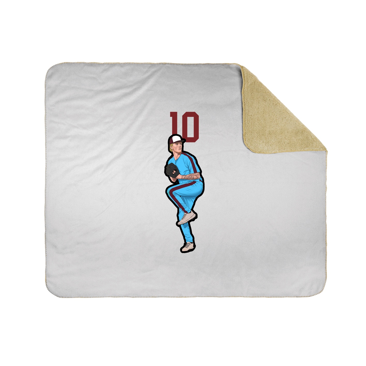 Throw Blanket — Number Top in White