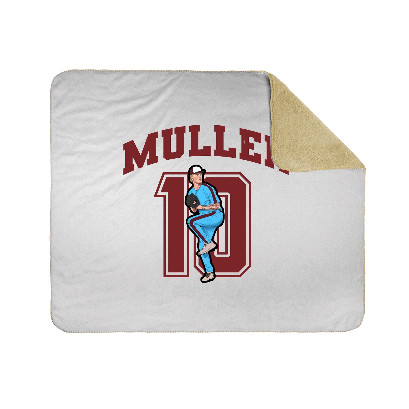 Throw Blanket — Number in White