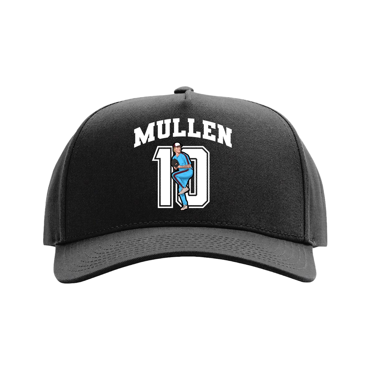 Full Fabric Five-Panel Champ Cap — Number in Black