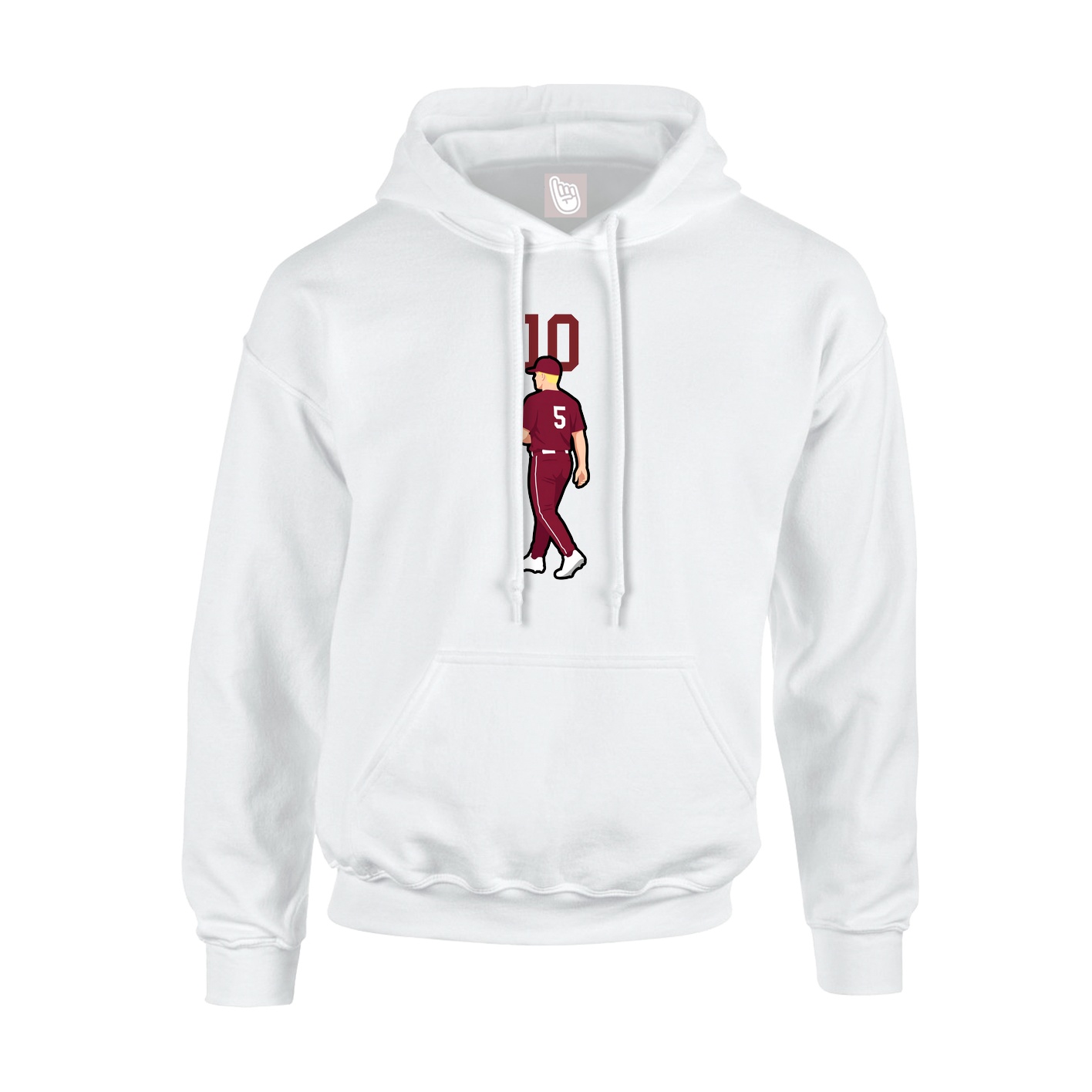 Hoodie — Number Top in White