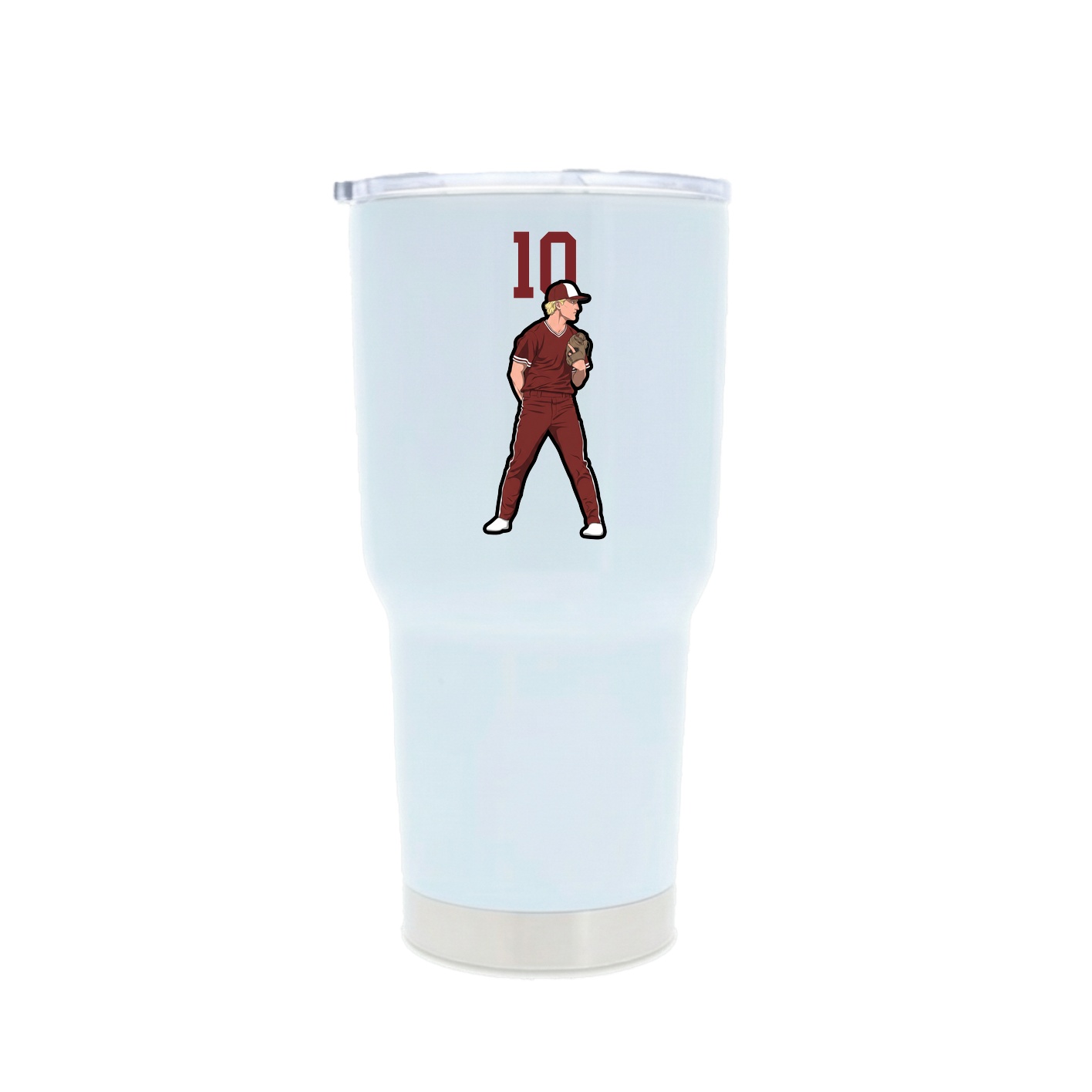 30oz Stainless Steel Tumbler — Number Top in White
